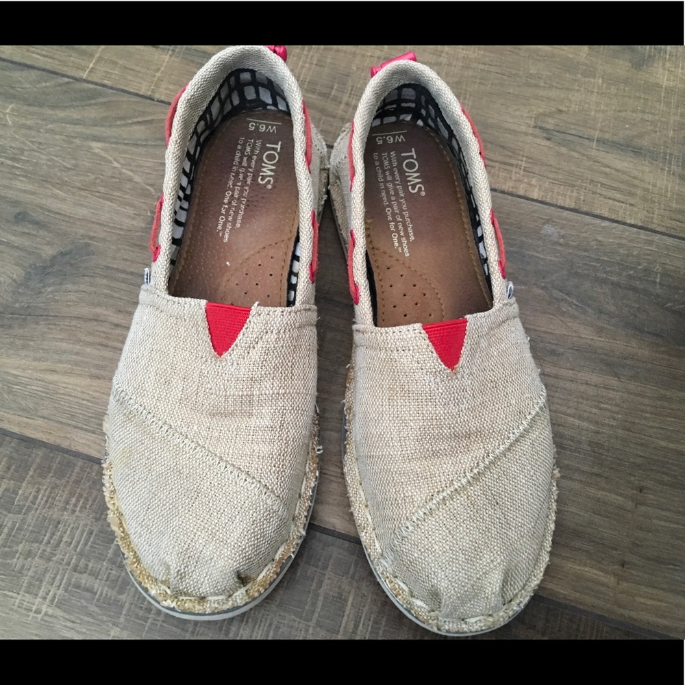 Toms burlap slip on